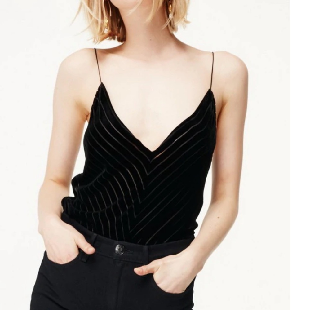 Cami NYC - Olivia Silk Velvet Chevron Tank Top
